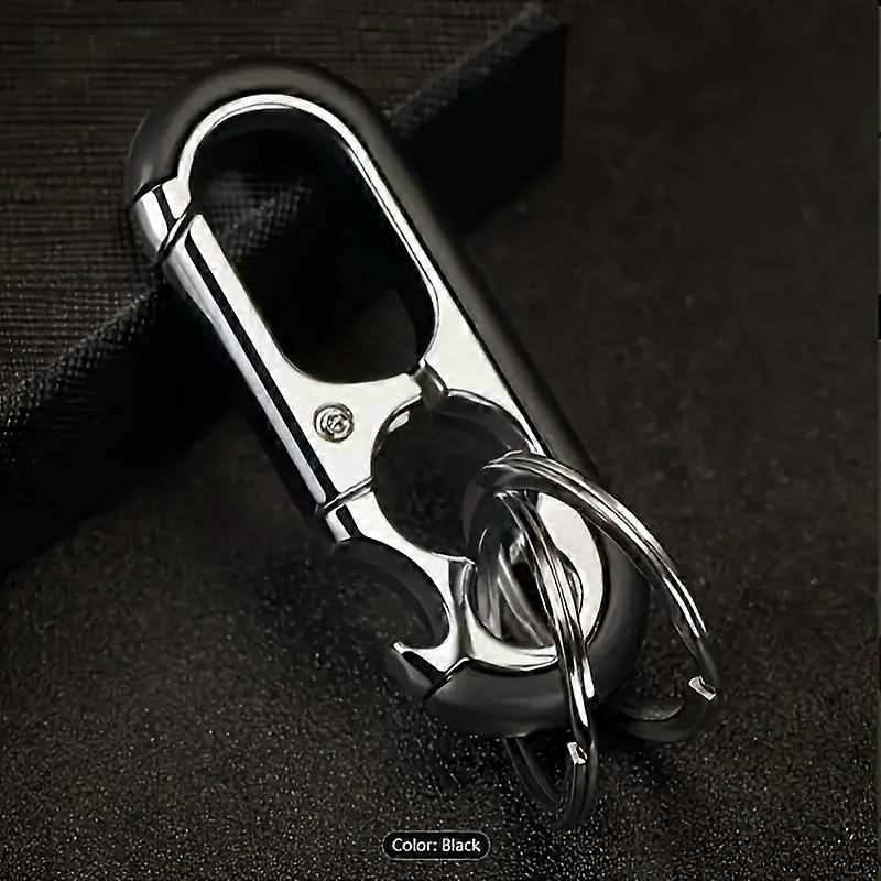 1pc Multi-Functional Bottle Opener Keychain-Durable Metal with Dual Rings-Non-Slip Grip for Everyday Carry
