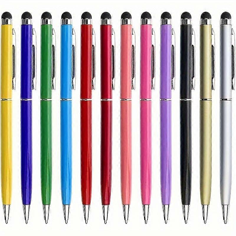 12 Pack 2 In 1 Stylus Ball Pens For Touch Screens Compatible With Pad Phone Tablets