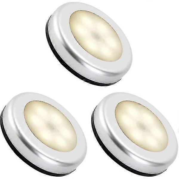 Indoor motion sensor night light, LED battery-powered lamp, automatic on/off 3 m glue (3 pcs, warm white)