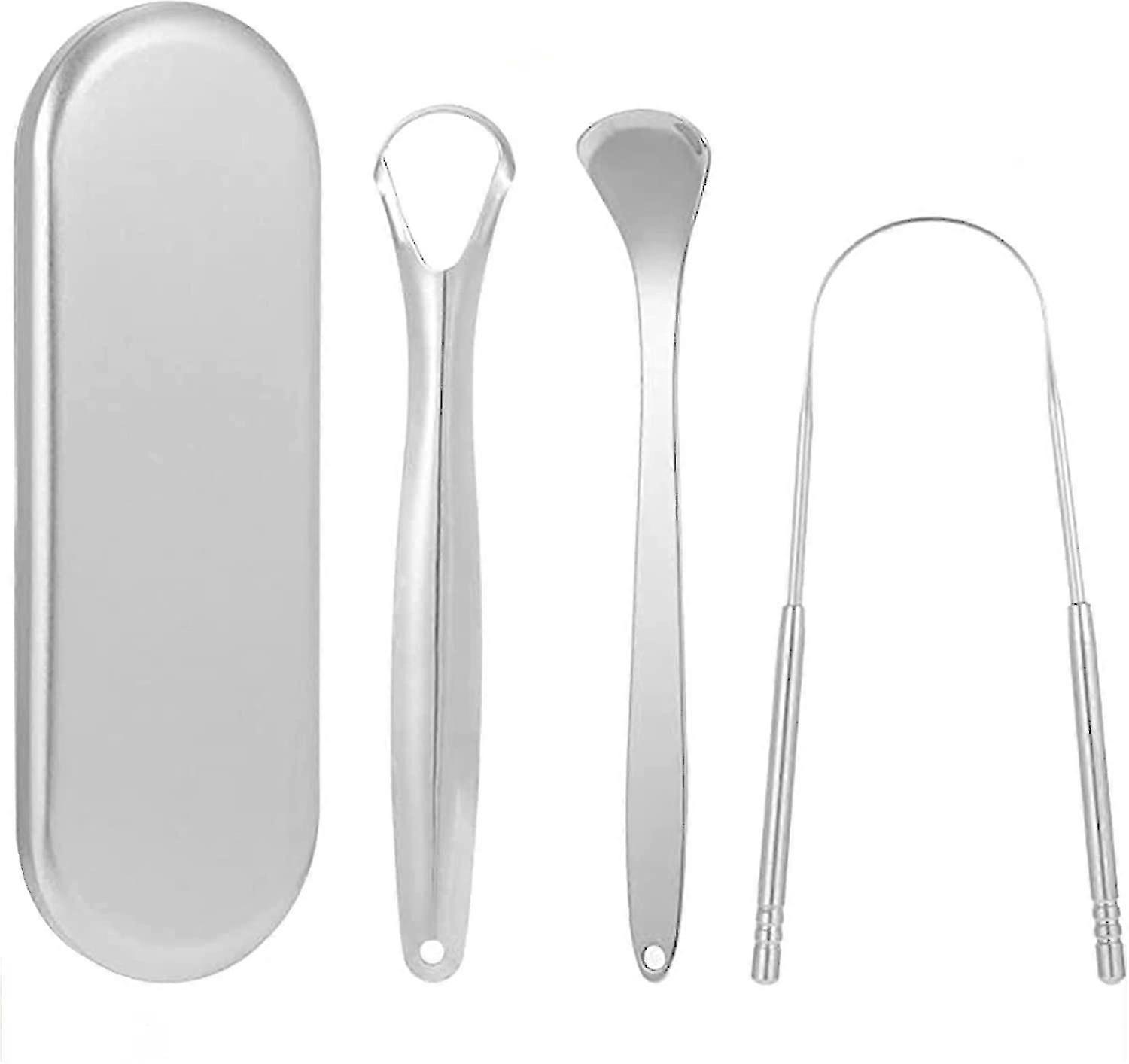 Tungeskrape, 3 stk tungeskrape i rustfritt stål for tungerengjøringspleie-YGWL