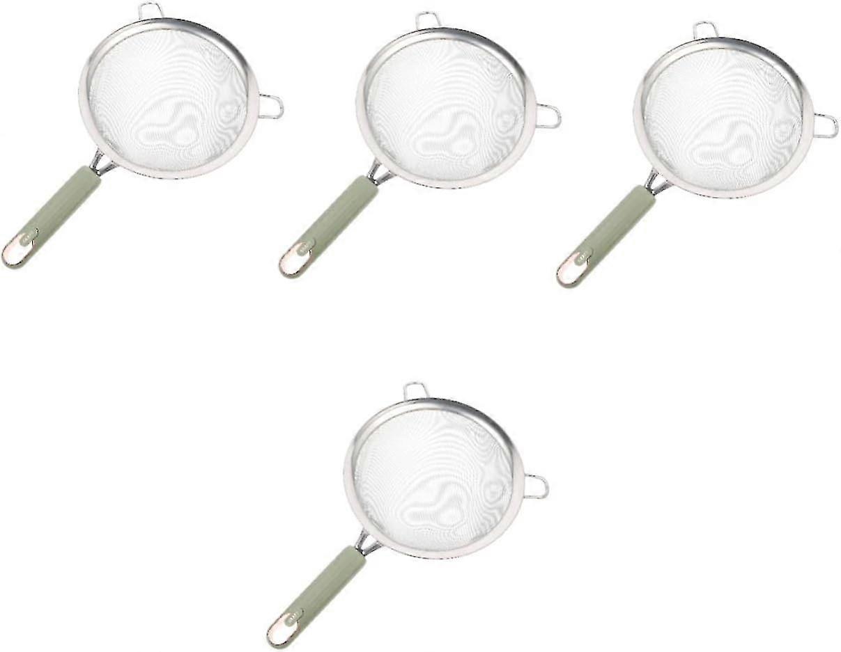 Set di filtri a maglia fine in acciaio inossidabile da 4 pezzi per cucina - Noodle, farina, setaccio per fagioli di soia e scolapasta + cucchiaio
