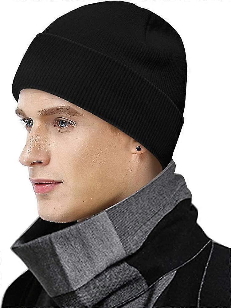 Winter Beanie Hat For Men And Women - Woolen Hat - Black - Classic Design - Modern - Soft - Elastic - Breathable
