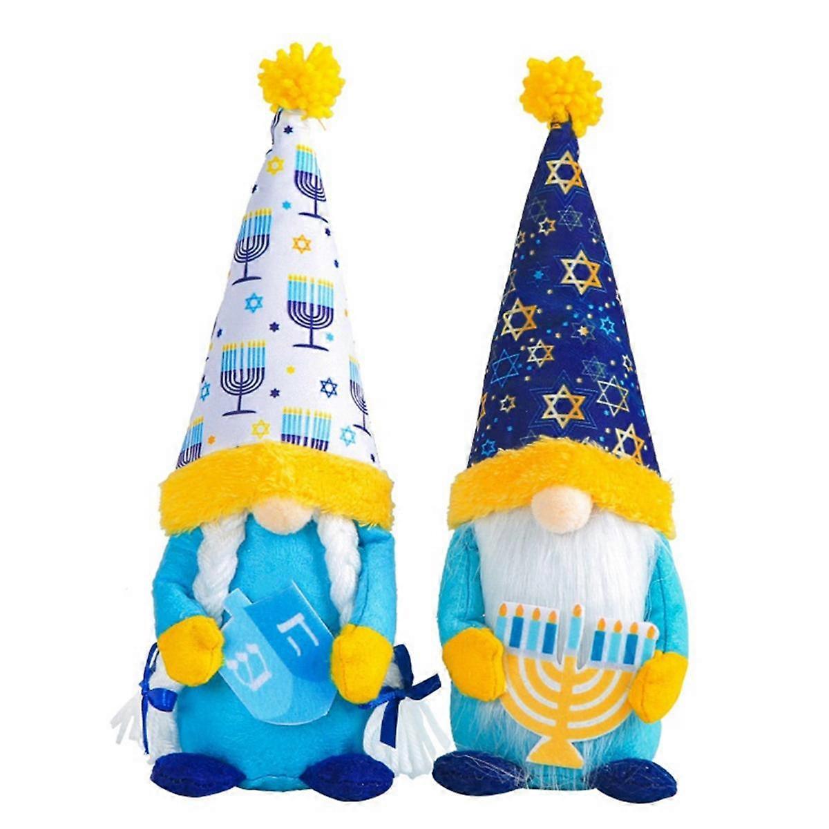 Hanukkah Gnomes Ornaments Plush Elf 2Pcs /Set Hanukkah Decoration Mr & Mrs Gnomes Plush