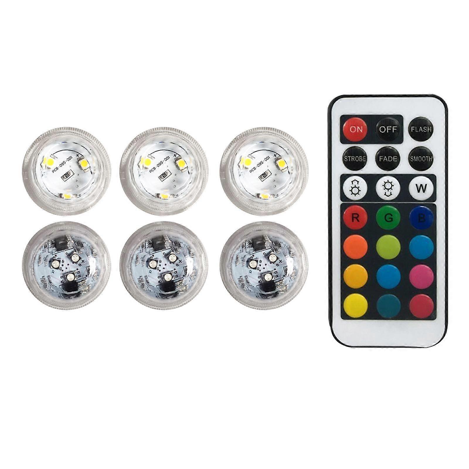LED Submersible Lights 13 Colors Tea Lights for Holidays Anniversaries Event 6 lights