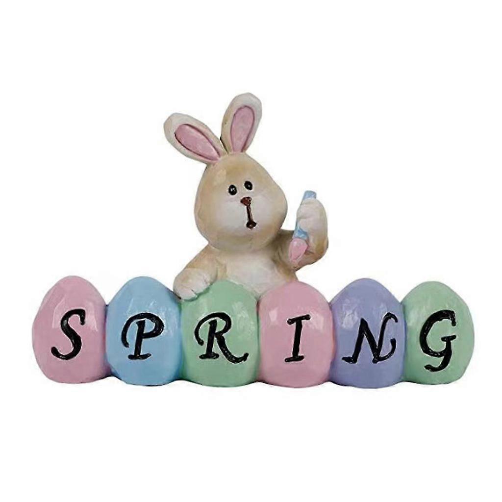 Easter Decorations Hand-Painted Resin Centerpiece, Colorful Easter Eggs with