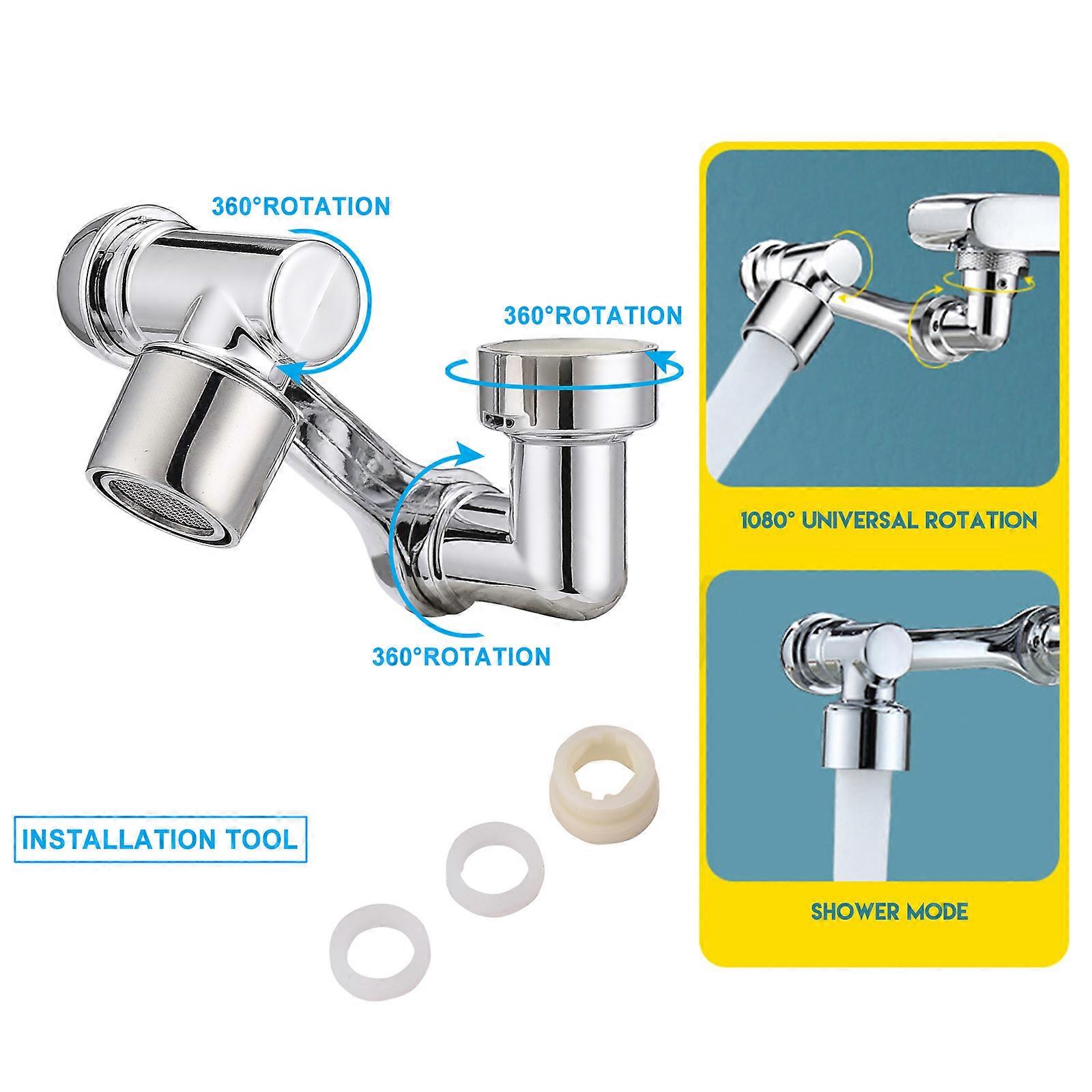 Faucet Aerator Connect Adapter Universal 1080 Swivel Extension Faucet Aerator Rotate Robotic Arm Tap Extender,100% New