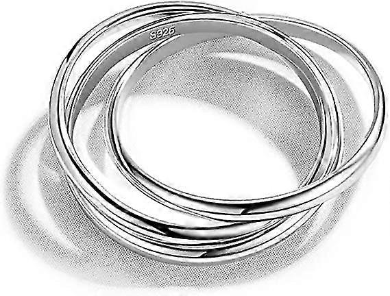 925 Silver Ring-Women's Triple Ring,Size 7