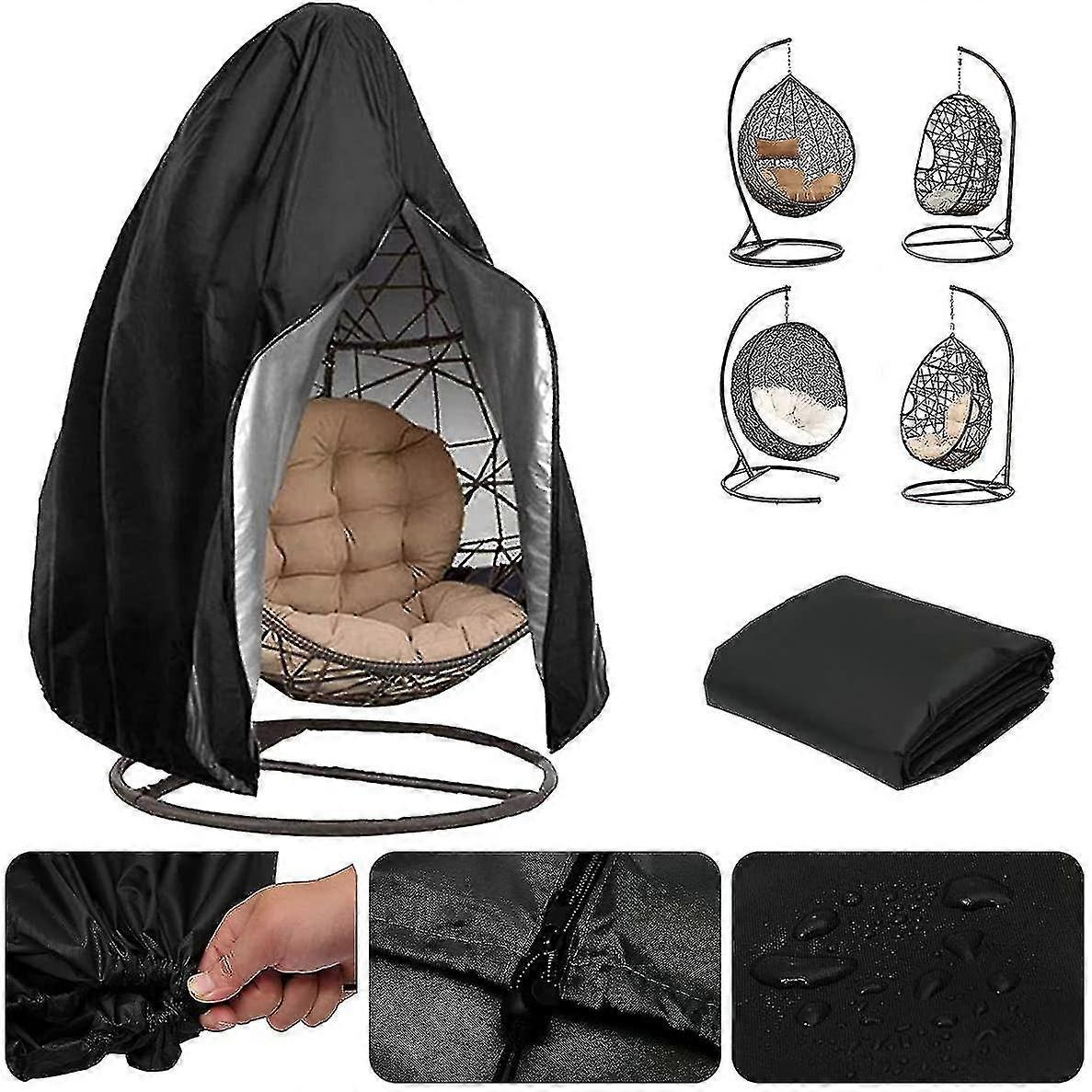 Patio Hanging Chair Cover, 190x115cm Egg Swing Chair Covers With Zipper, 210d Oxford Fabric Waterproof/windproof/durable Furniture Chair Protective Co