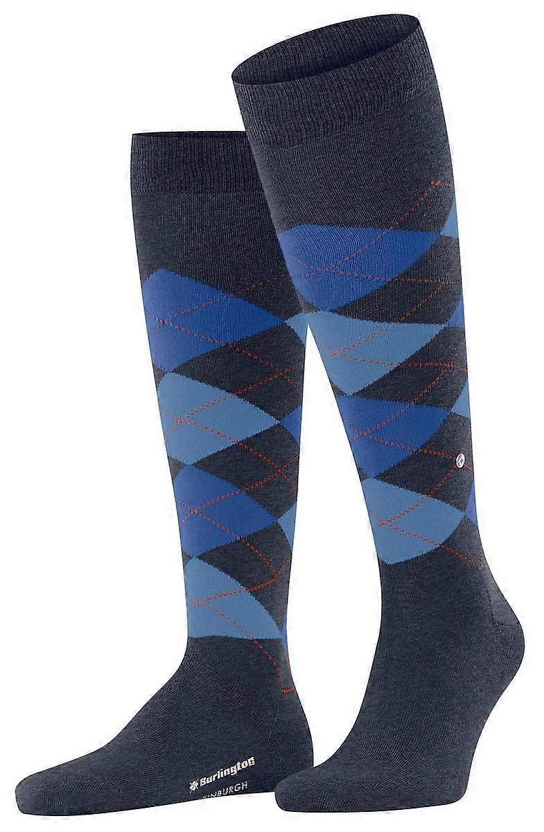 Burlington Edinburgh Knee High Socks - Dark Blue Mel