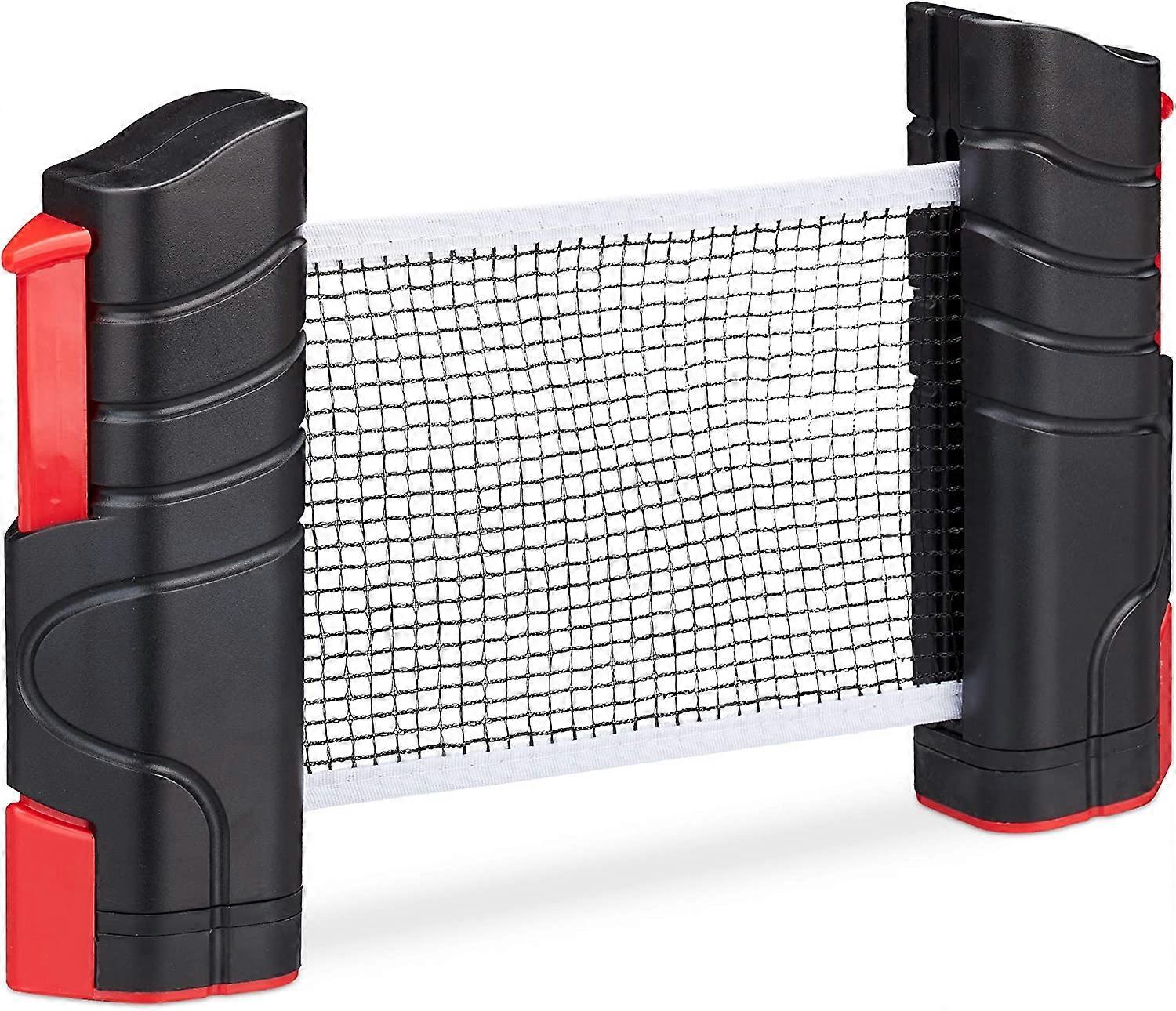 Table Tennis Net, Ping Pong, Extensible, 180 cm wide, Clips up to 5 cm thick, Black/Red.