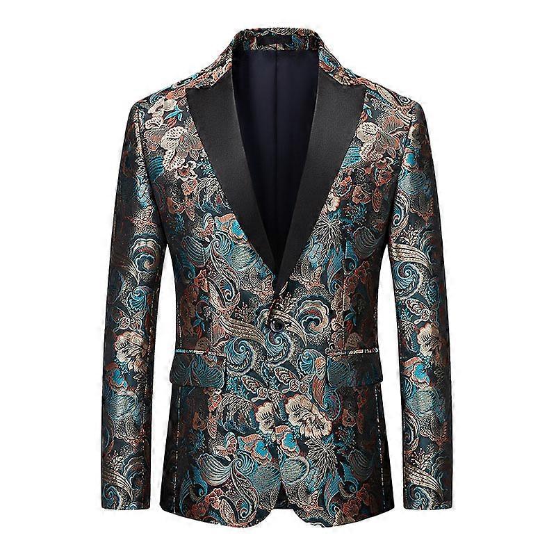 Men's Jacquard Slim Fit One Button Blazer