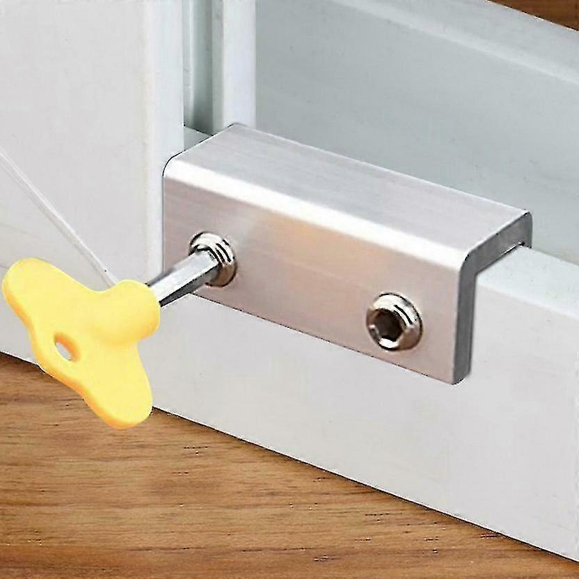 Window Locks, Aluminum Sliding Window Locks, Adjustable Frame Securitysilver+yellow4pcs