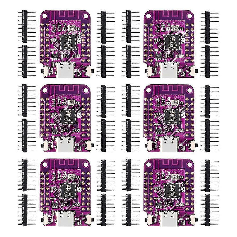Lot de 6 cartes Esp32 S2 Mini V1.0.0 Wi-Fi IoT basées sur Esp32-s2fn4r2, 4 Mo de mémoire Flash et 2 Mo de mémoire vive (PSRAM) Micropyth