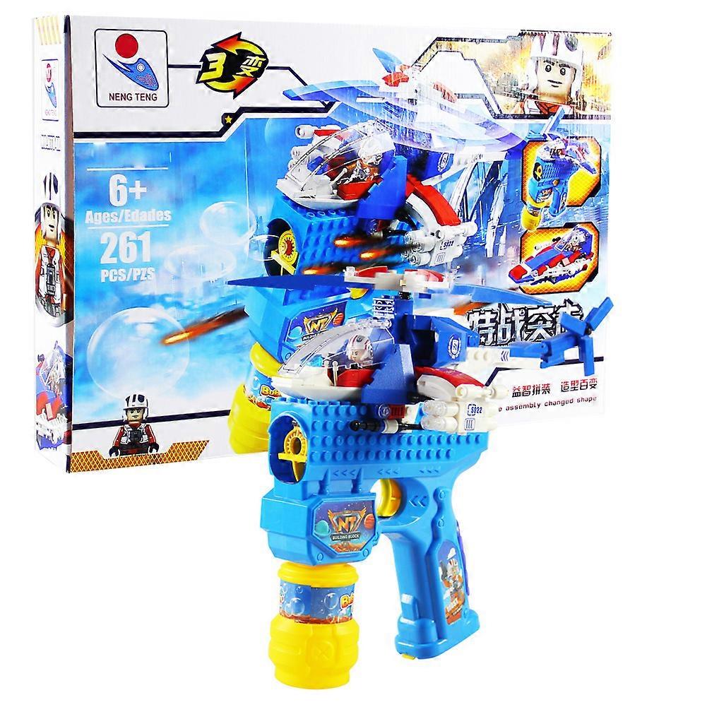 DIY Child Kid Early Educational Bubble Machine Building Block Intelligent Toy