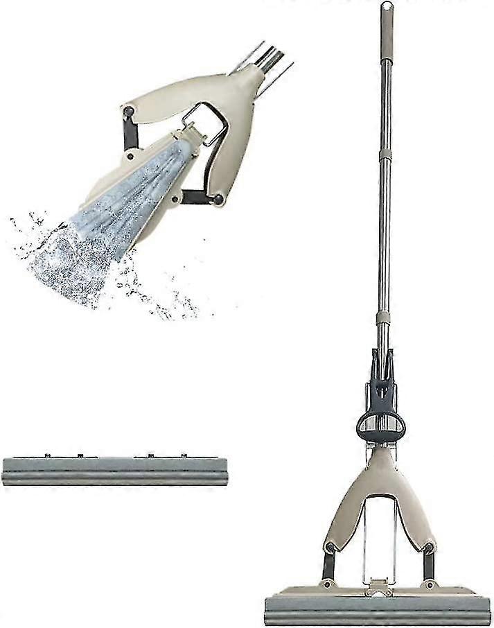 Folding Sponge PVA Mop Super Absorbent, Sponge Mops for Floor Cleaning