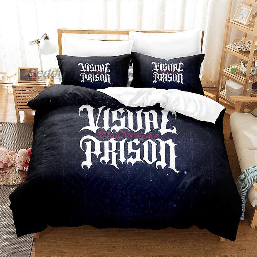 a4546 Lençóis PRISÃO VISUAL Conjunto de Cama Conjunto de Cama Aldult Conjuntos de Capa de Edredom para Quarto de Crianças Conjunto de Cama Kawaii de 3 Peças (1 Capa de Edredom + 2 Fronhas) Be