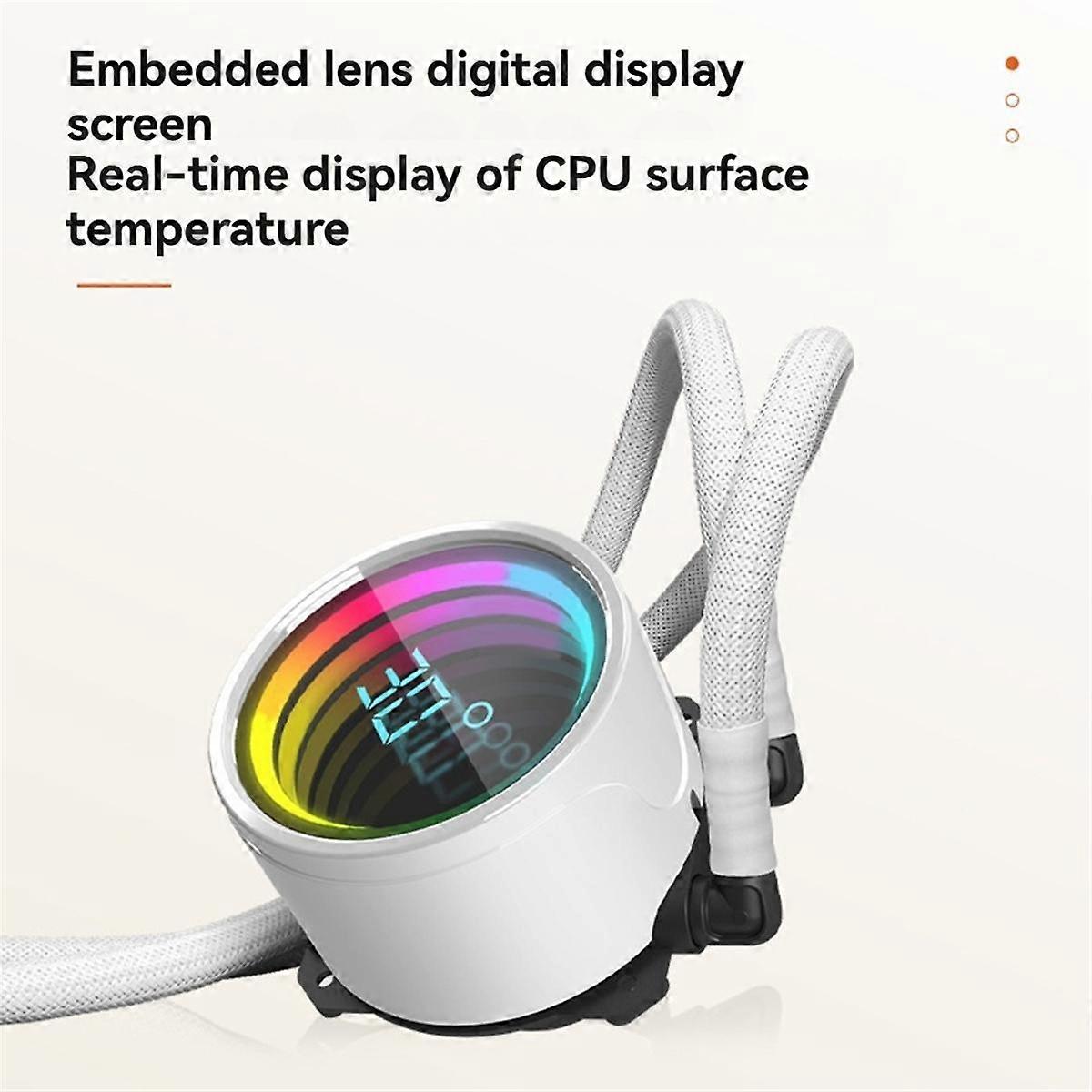 Integrated Water-Cooled Digital Display CPU Radiator Argb Wireless Lens Temperature Display CPU Fan Black & Multi-Color