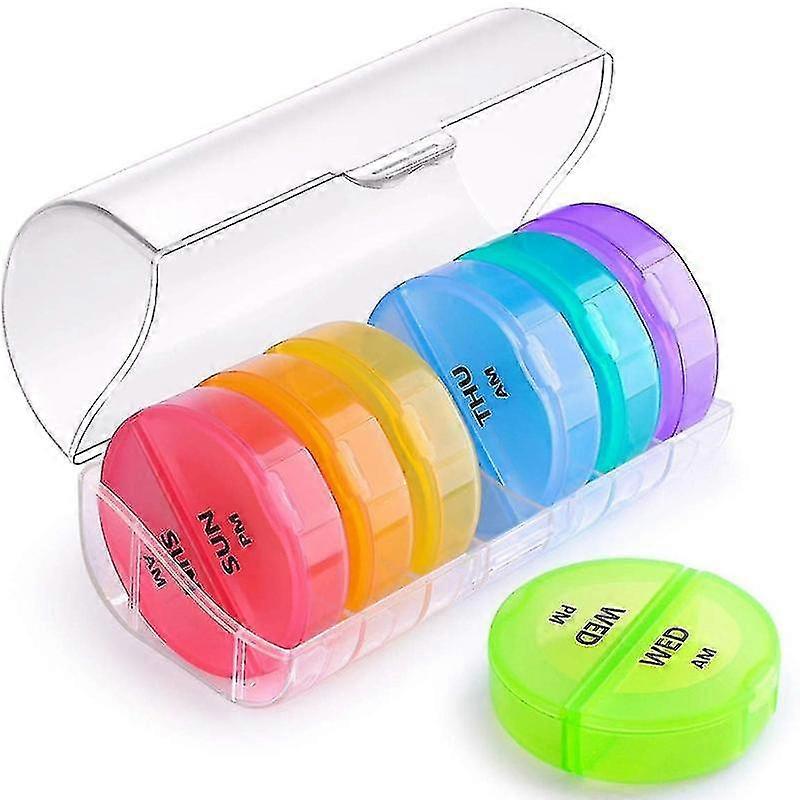 Weekly 7 Day Pill Box 14 Compartments Moisture-proof Medicine Box