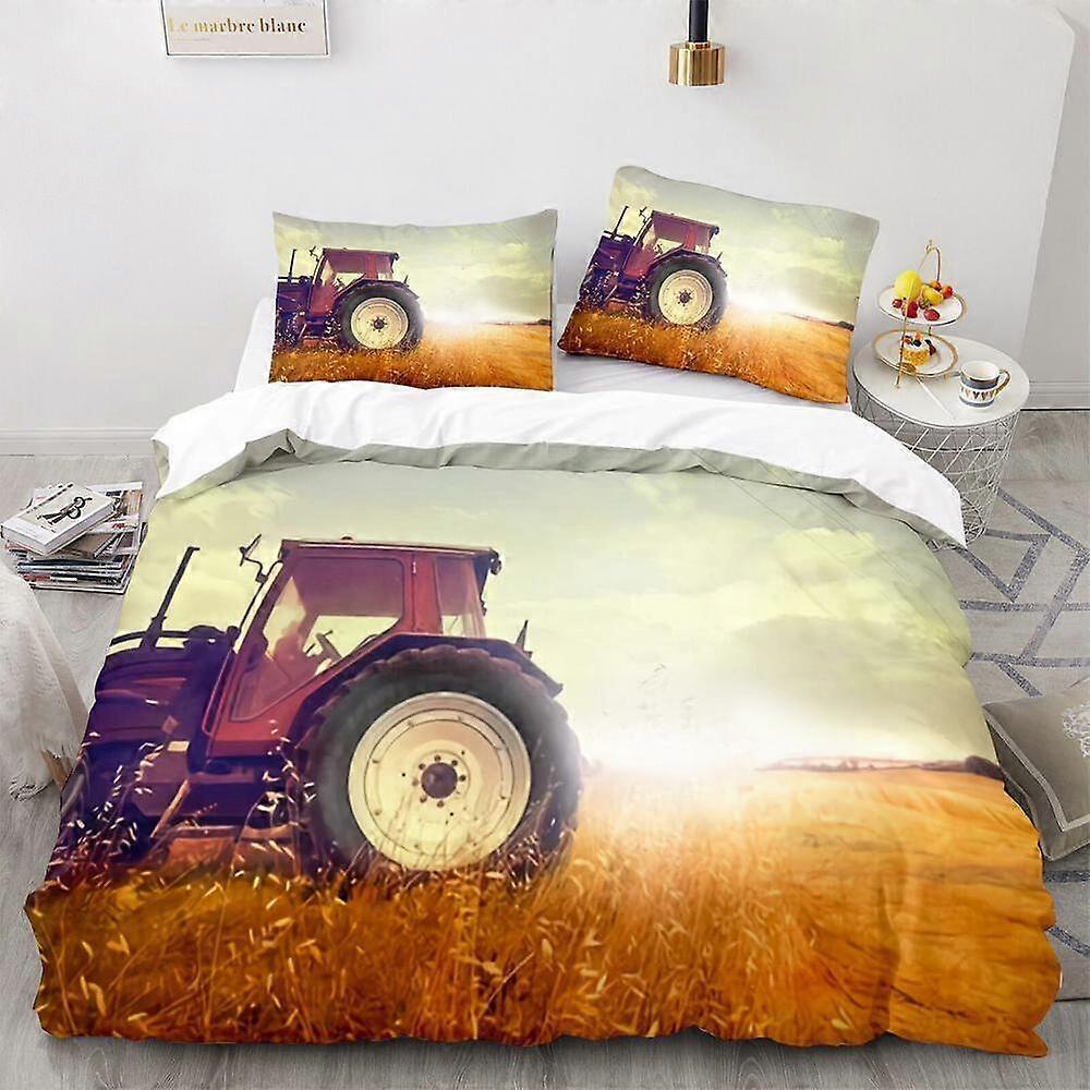 v381 Lençóis Trator Fazenda Colheita Trator 33 Conjunto de Capa de Edredão Decoração do Quarto Lençóis IU381