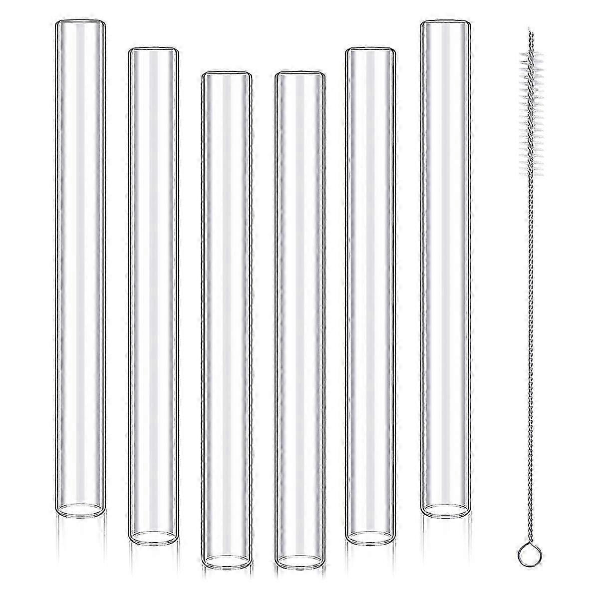 6 قطع 4 بوصة أنبوب زجاجي شفاف من البورسليكات 12 مم OD 8 مم معرف 2 مم أنابيب نفخ زجاجية سميكة مع فرشاة تنظيف