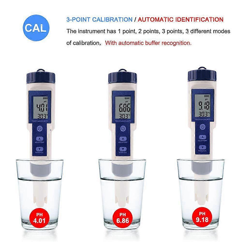 EZ-9909 high precision 5 in 1 salinity meter waterproof salinity meter aquarium seawater detector without backlight