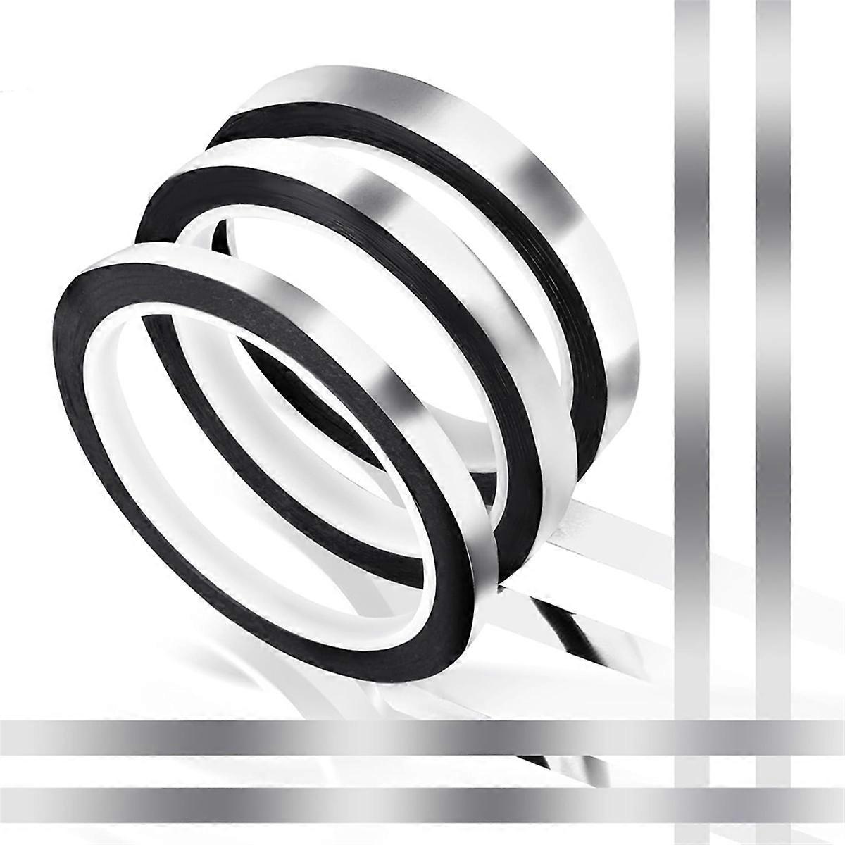 3 قطع الصلبة احباط واشي الشريط، زخرفية لاصق اخفاء الشريط معدني مرآة الشريط لديكور الحائط الرسم الفن الشريط الحرف