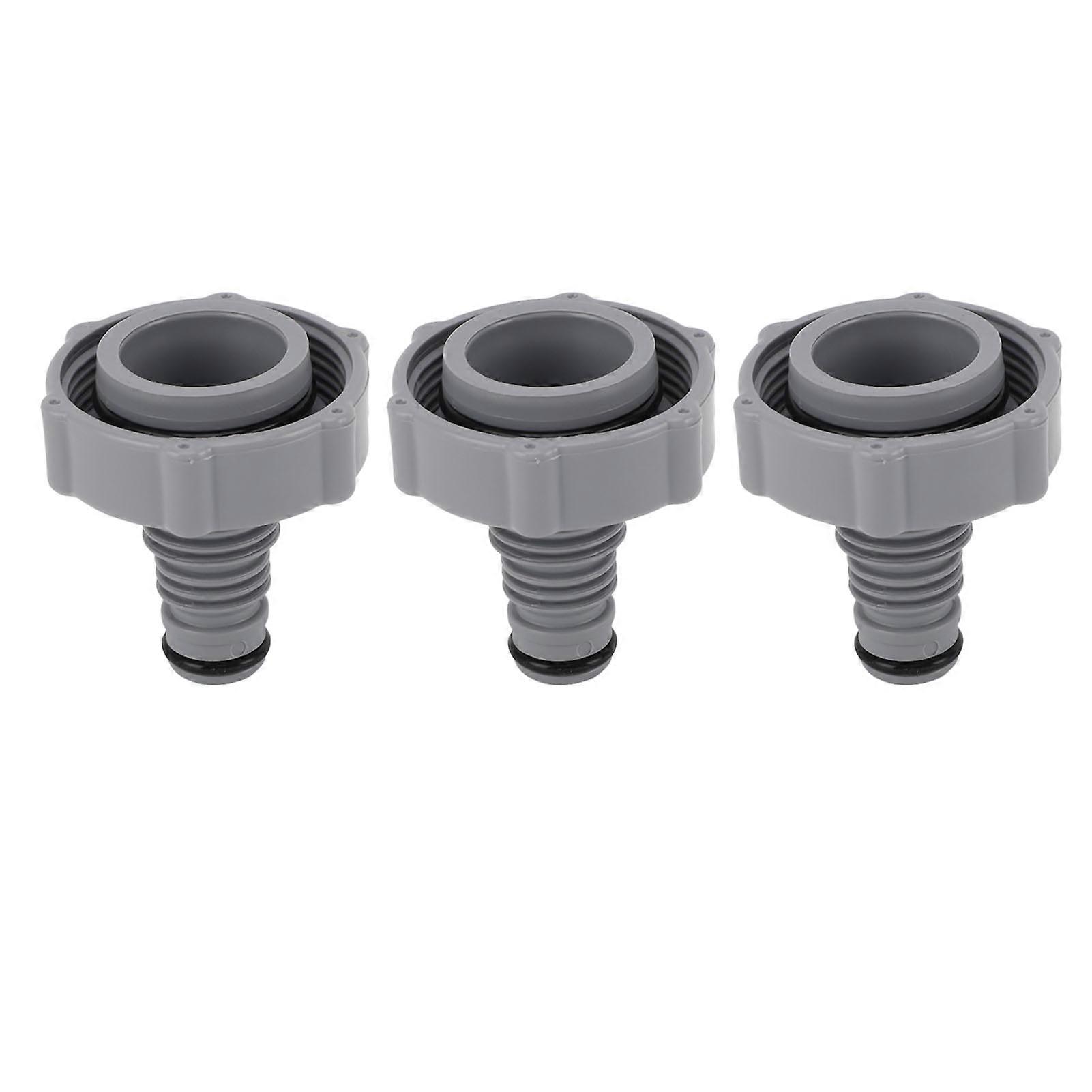3pcs Swimming Pool Drain Valve Replacement For P6H1419 Internal Thread 1.6in Inner Interface Outer Diameter 1.3in Grey