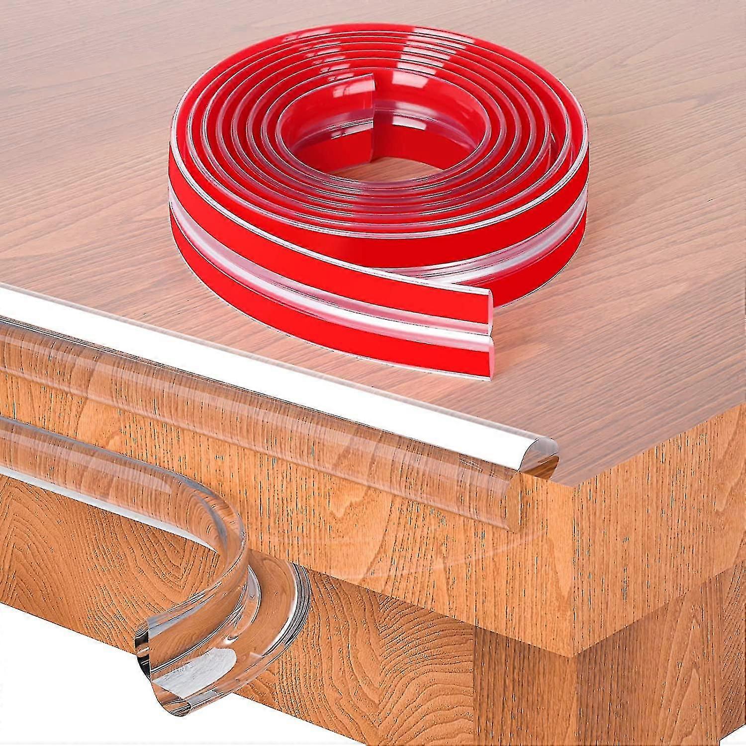 20ft Edge Protector Strip Clear Silicone Soft Corner Protectors With Pre-taped Strong Adhesive