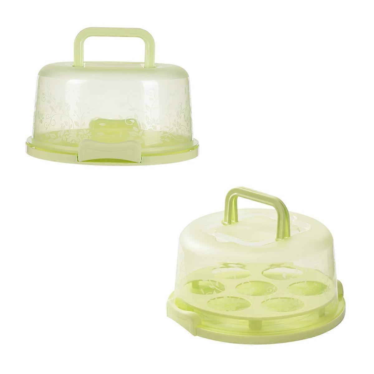 Cake Transport Box with Lid and Handle Cake Box Cup Cake Container with Handle Cake Transport Container Green