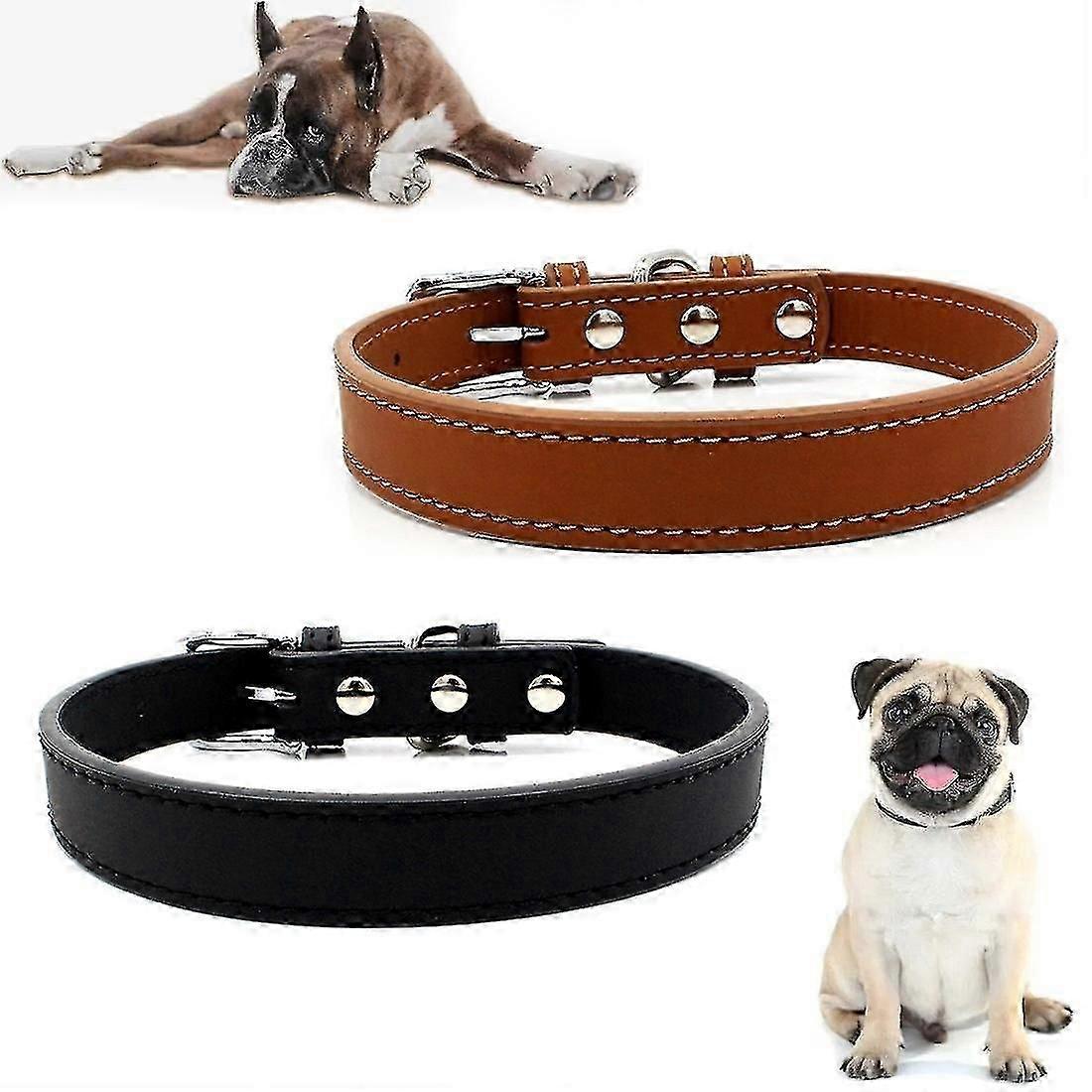 Leather Dog Collar, Durable Dog Collar Th Soft Padded, Adjustable Pet Dog Collar For Small Medium Cat Puppy,1pc(d-)