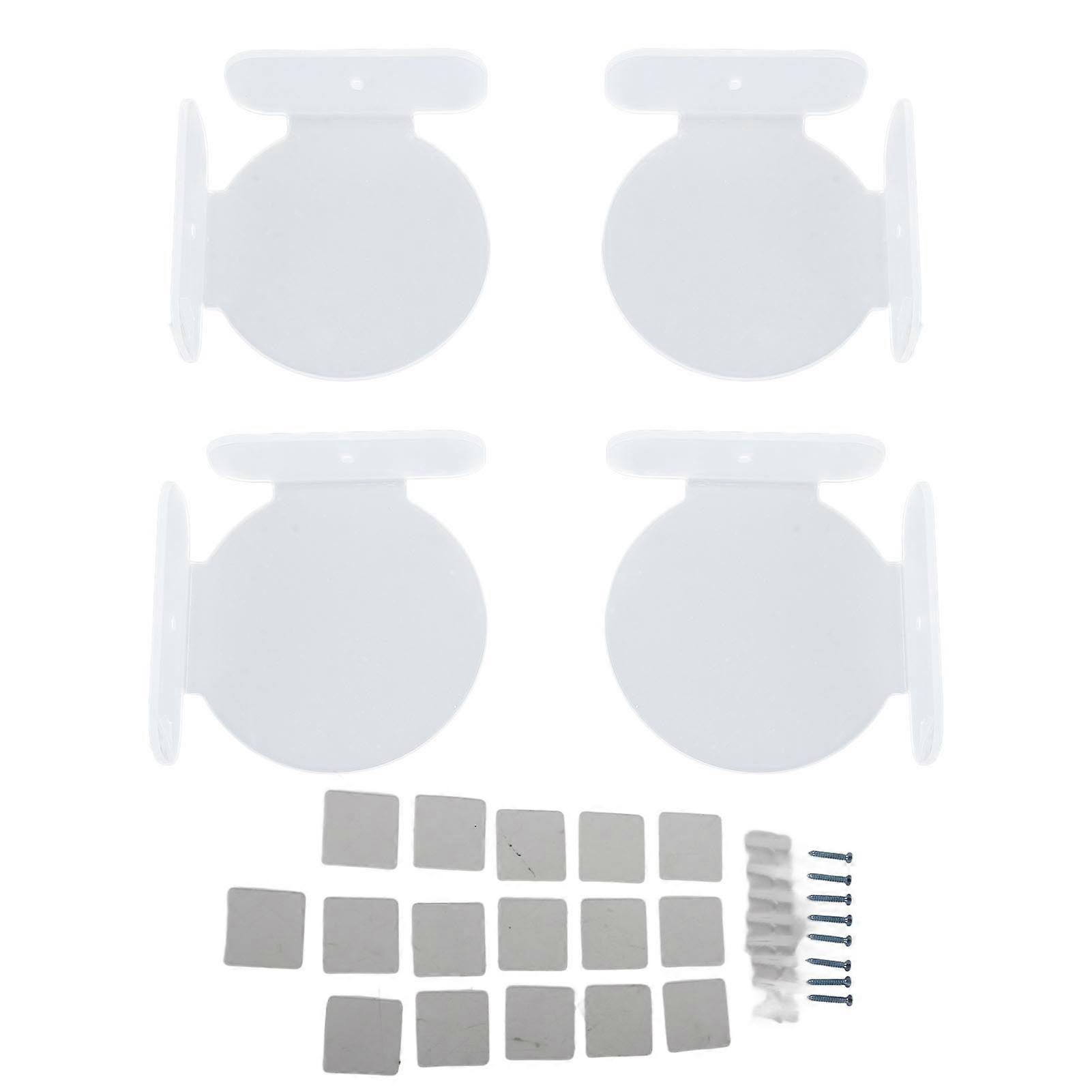 4Pcs Mini Circular Corner Shelf Space Saving Universal Wall Mount Floating Corner Shelf for Security Camera Baby Monitor Speaker Transparent