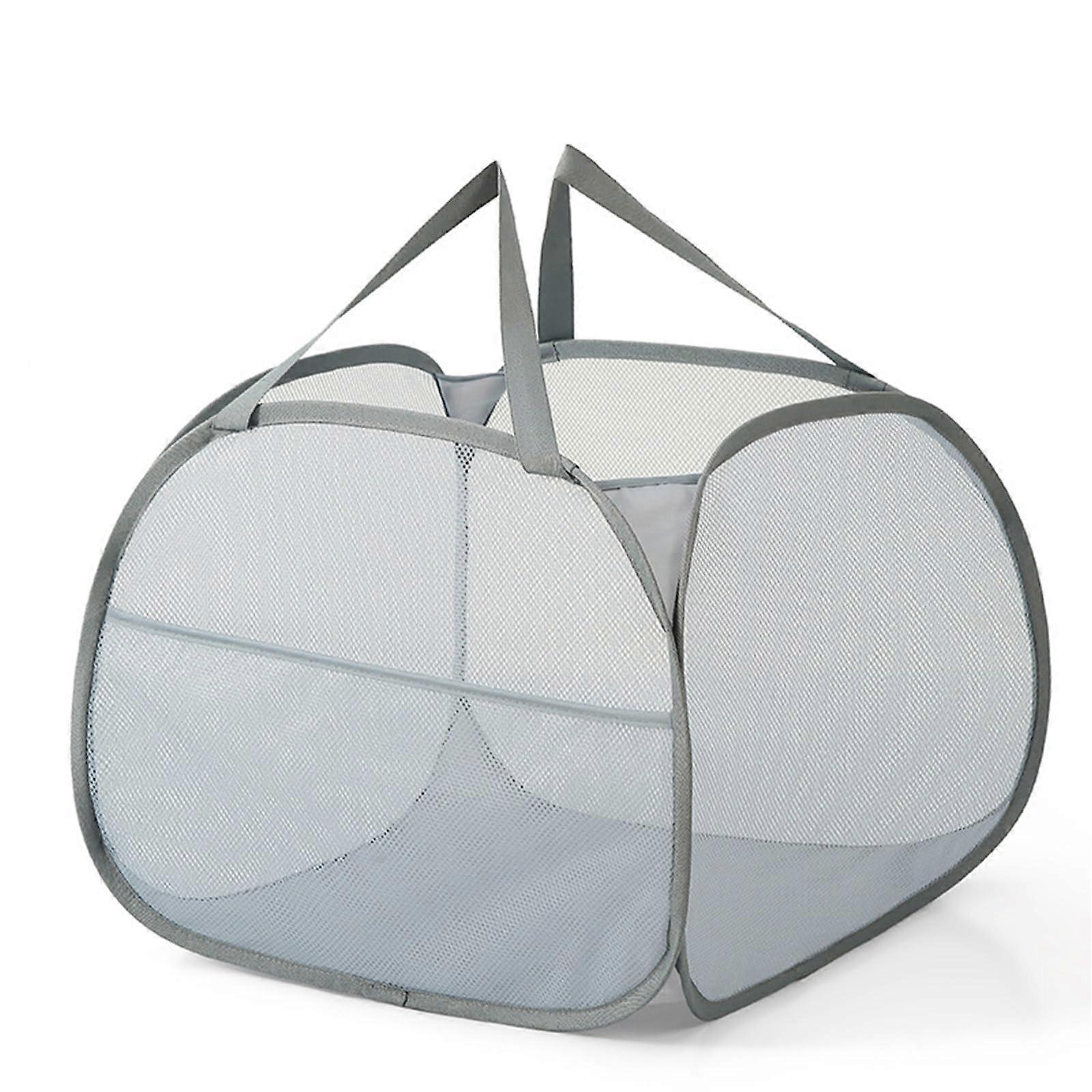 95L Foldable Pop-Up Mesh Laundry Basket for Dorms, Bathrooms, Portable, Lightweight, Durable Fabric, Blue Color