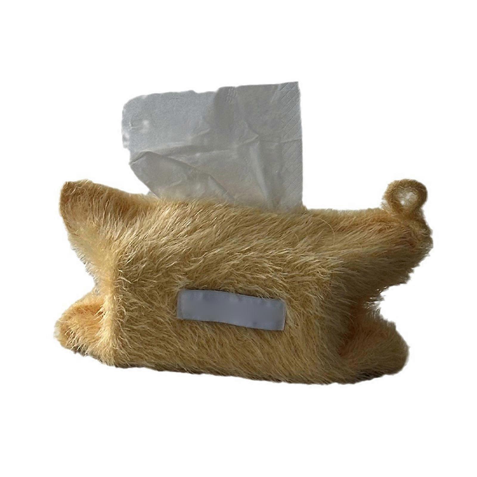 Tissue Box Cover Soft and Dustproof Napkin Dispenser Practical Paper Towel Holder Tissue Container for Home Use Yellow
