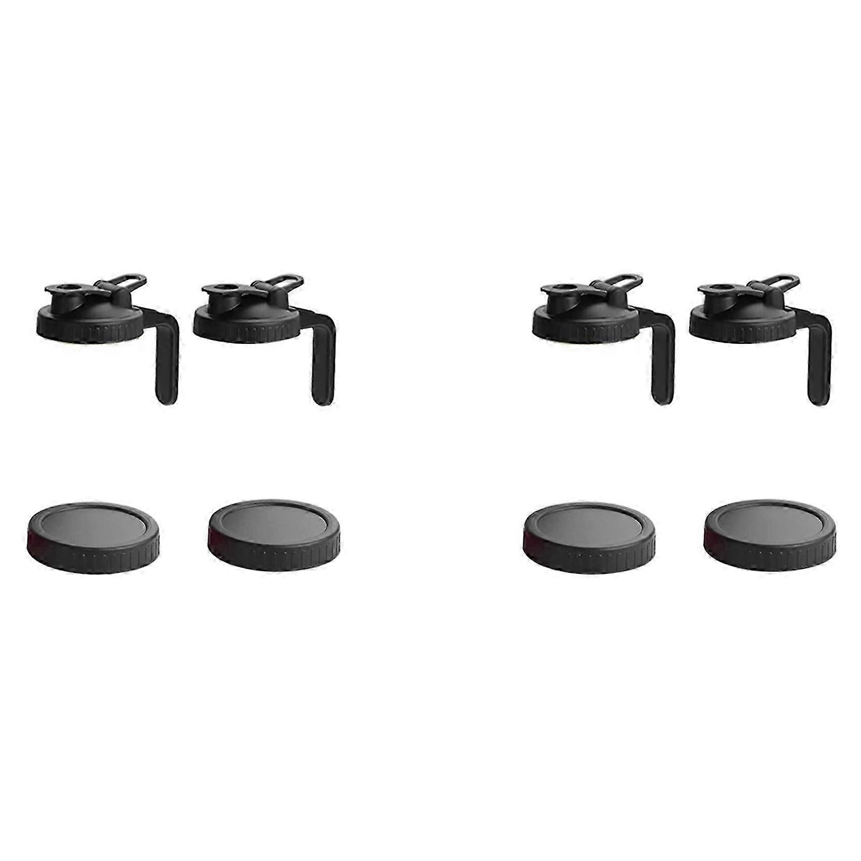 Wide Mouth Mason Jar pour Lids,4 Pcs Flip Cap Lid with Handle & 4 PCS Leak-Proof Seal Lids suitable for Food