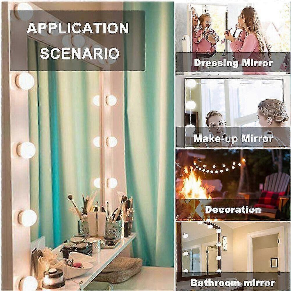 Hollywood Make Up Mirror Lights Led Kit Bulbs Vanity Light Dimmable Lamp For Dressing 2023 2024 New(light Bulb Only)