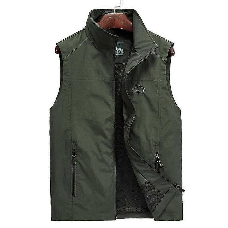 Autumn New Men's Outdoor Mountaineering Vest Quick Drier Multi Pocket Work Vest Coat