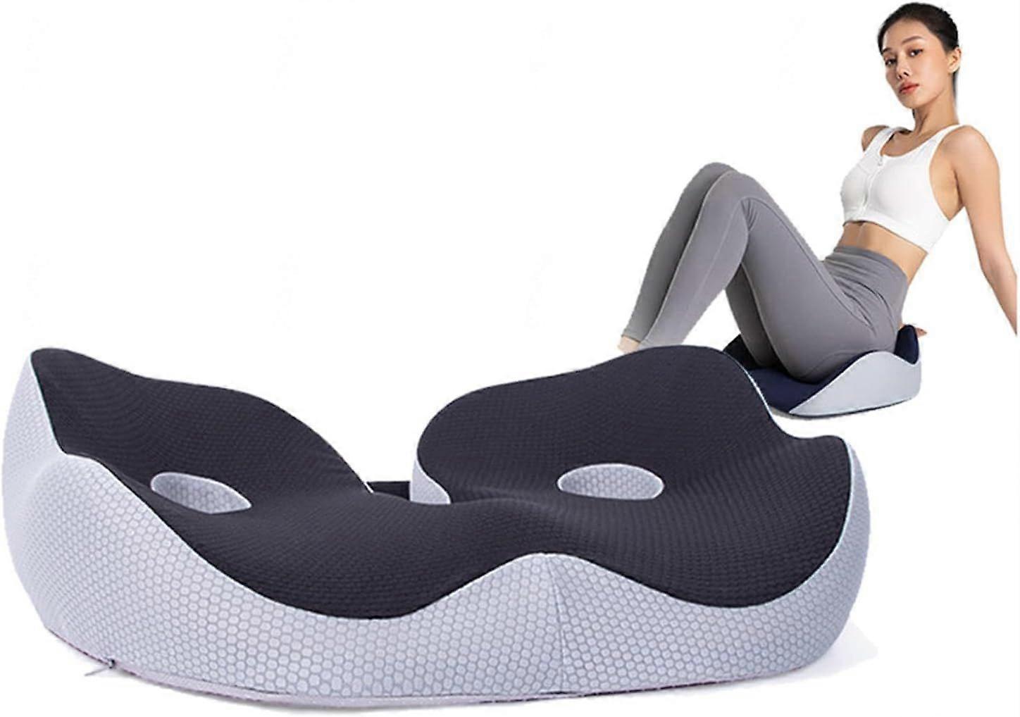 Memory Foam Sit Bone Relief Seat Cushion For Butt Lower Back Hamstrings Hips Ischial Tuberosity Reduce Fatigue For Chair