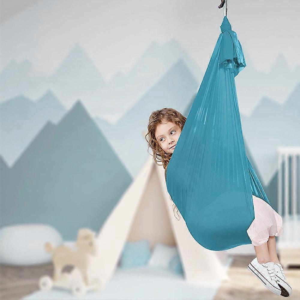 Kids Elastic Hammock Indoor Outdoor Swing, Size: 1x2.8m (Sky Blue)
