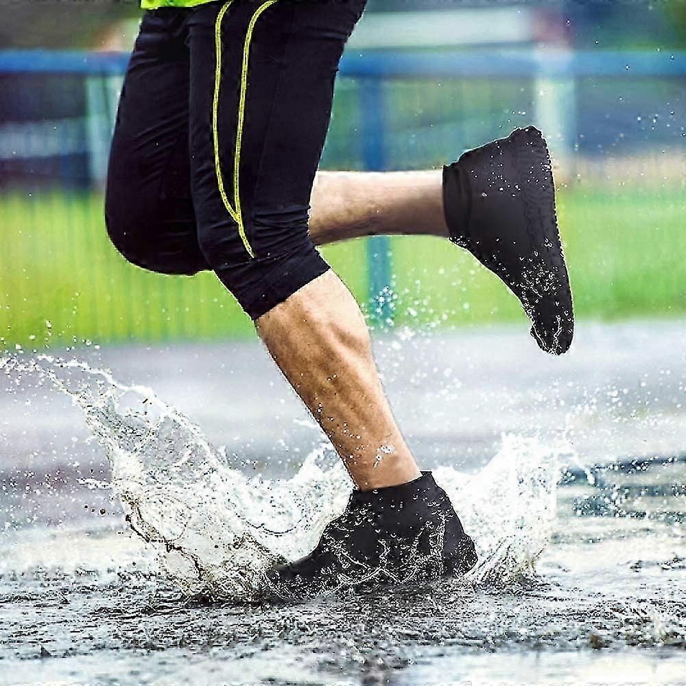 Waterproof shoe cover, reusable silicone shoe cover, reinforced non-slip sole, suitable for rain and snow. size L