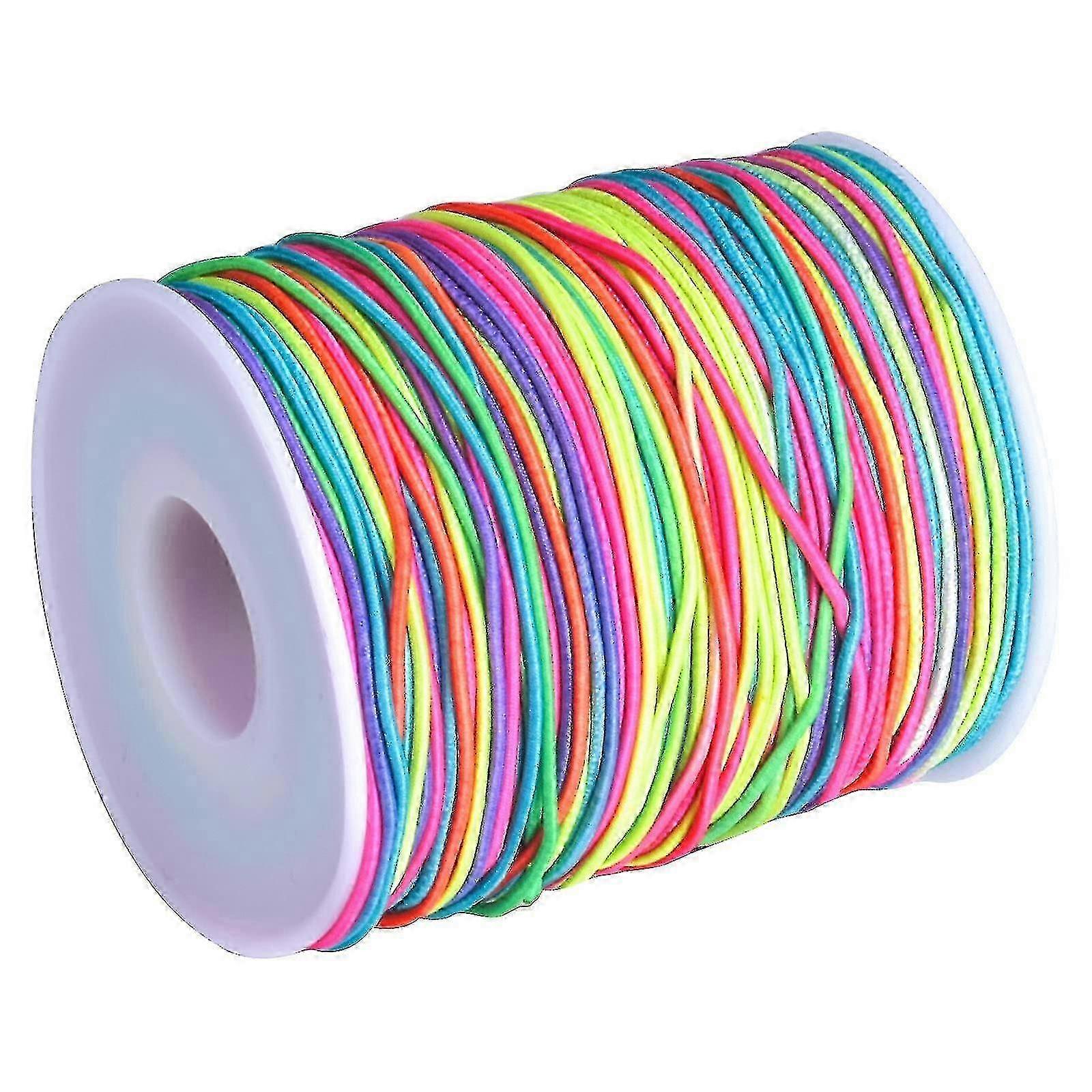 1.2 Mm Colourful Elastic Cord, Bead Cord, Rainbow Colour Stretch Cord, Elastic Thread, Jewellery Making Cord, 85 M XXF f54