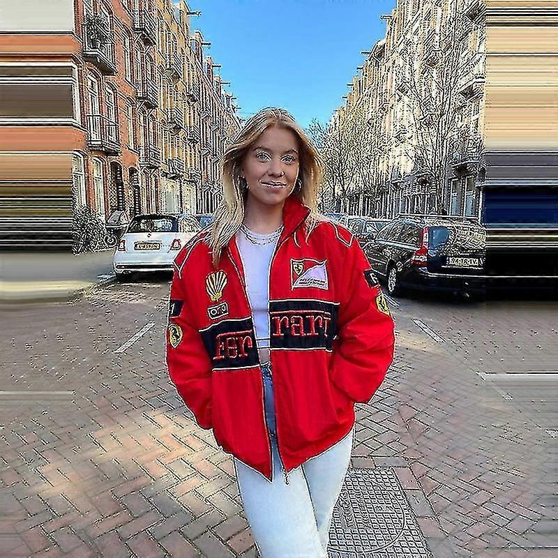 Vintage Racing Jacket Y2K Streetwear Pilot Jacket, Retro Racing