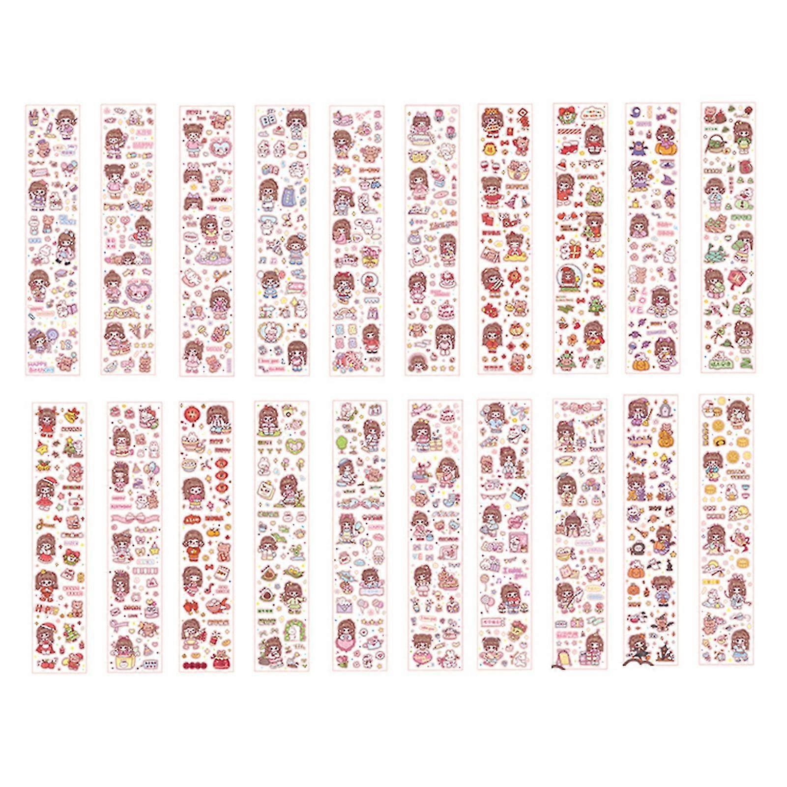 1 Set Cartoon Notebook Autocolant decorativ DIY Papetărie Girl Pet Phone Case Autocolant Rechizite școlare