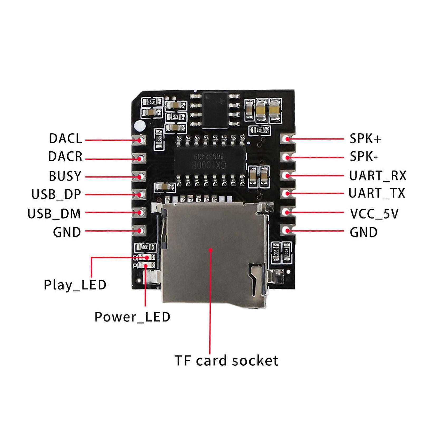 CX1000BM Open Source MP3 Player Module Metal Housing Mp3 Voice Chip Module Perfectly for Auditory Projects