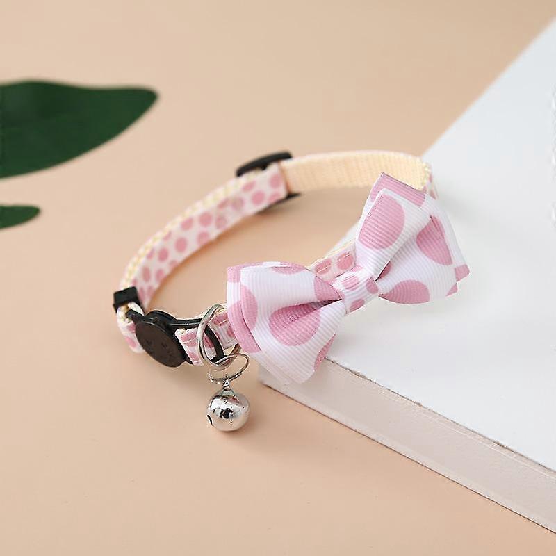 1 Pack Cat Collar Breakaway with Cute Bow Tie and Bell Plaid Flower for Kitty Adjustable Safety