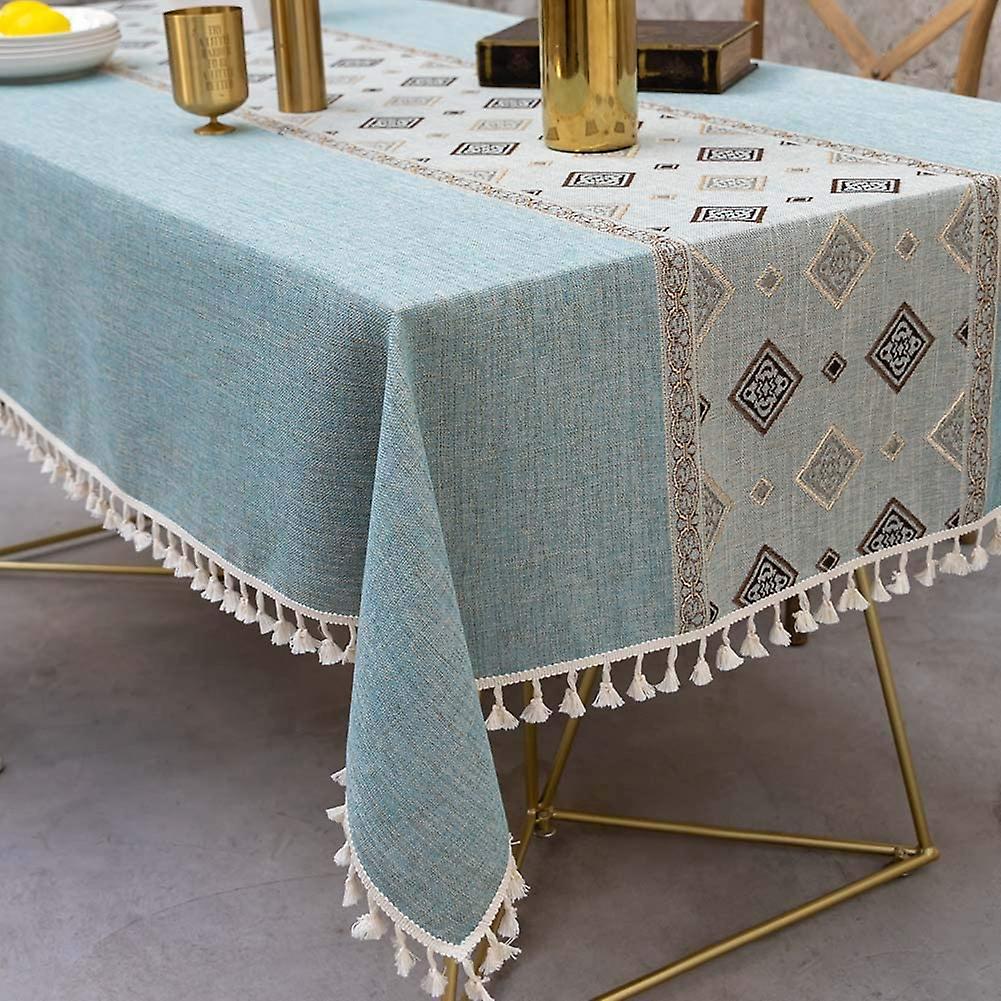 Tovaglia, Tovaglia Ricamata Cotone Lino Senza Rughe Anti-Sbiadimento Tovaglie Lavabile A Prova di Polvere Copritavolo per Cucina Pranzo Partito, 55 x 