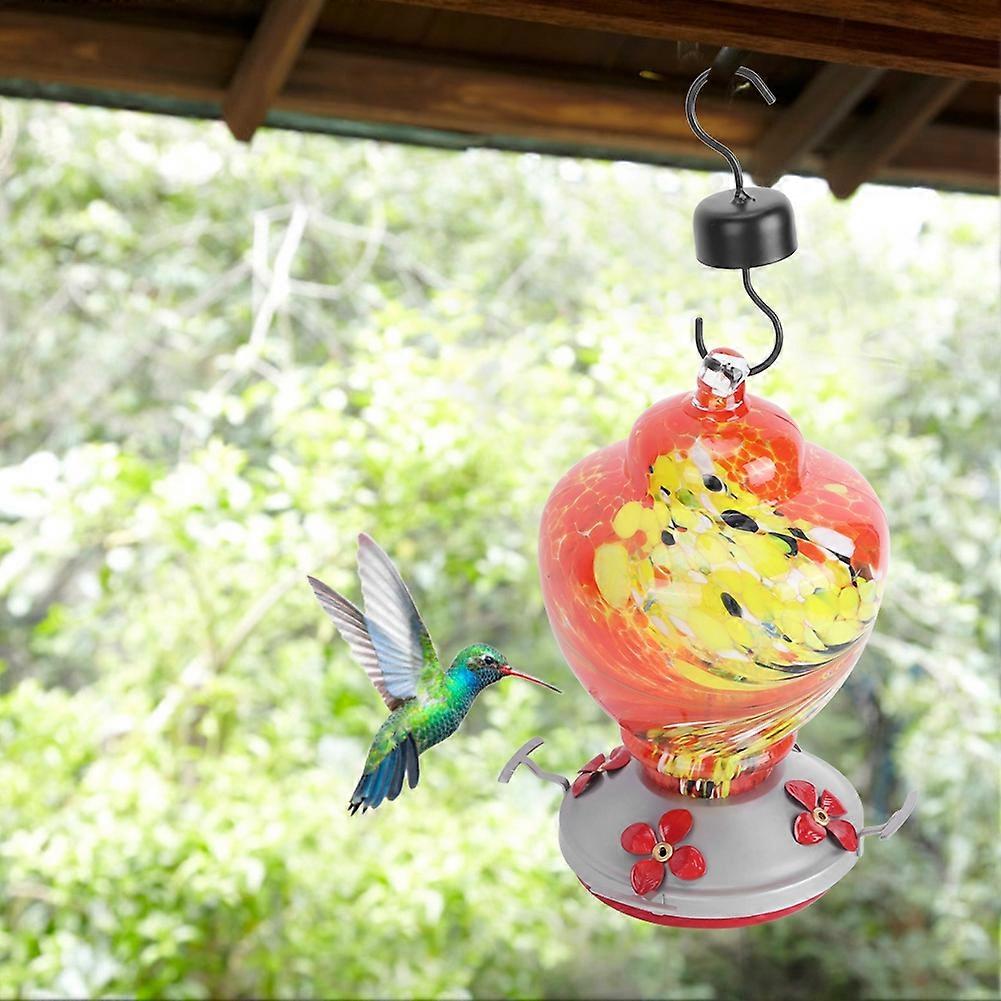 Bird Water Feeder Courtyard Colorful Painting Bird Feeder Water Feeding Tool Equipment for Hummingbirds UseType G