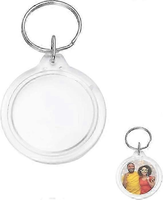 Personalized Round Keychain, Neutral Customizable Photo Keychain, Transparent Acrylic Photo Keychain