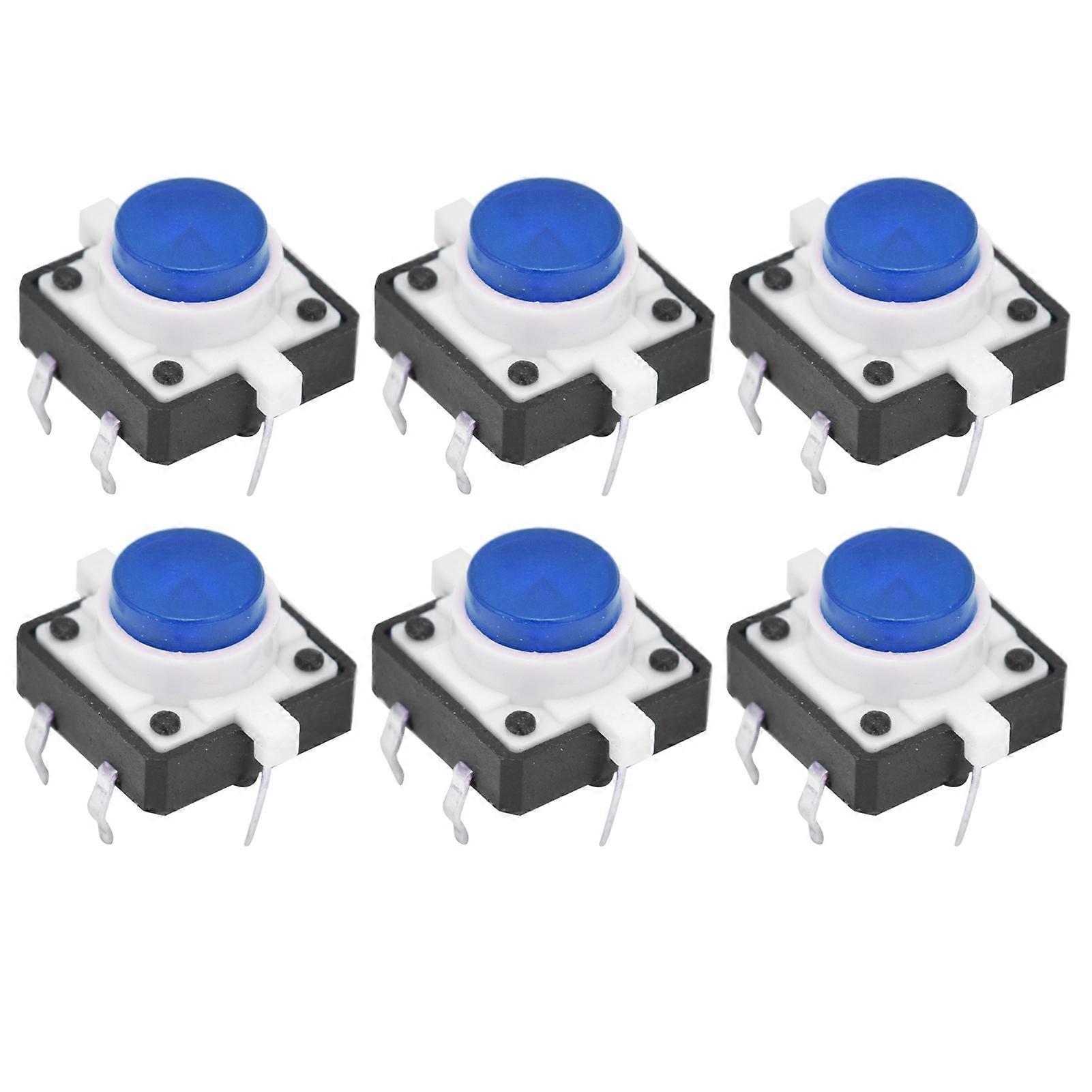 20 Pack 12x12x7.3mm Tactile Push Button Switch LED Momentary Tactile Push Button Switch Blue