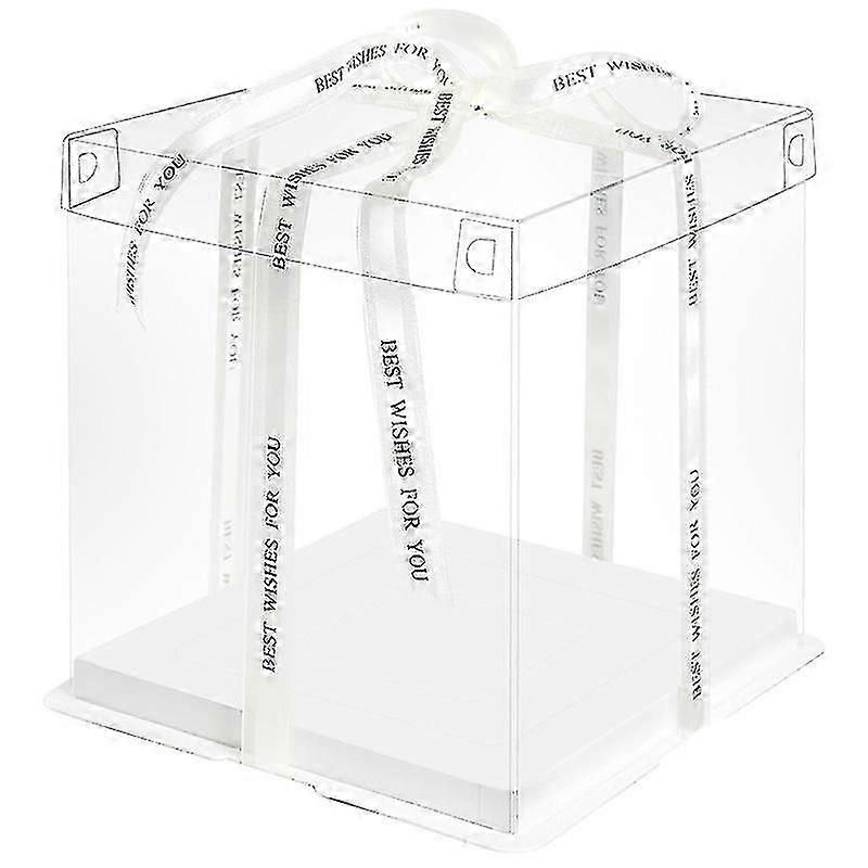 4-Piece Clear Bakery Packaging Boxes for Desserts, Pastries & Muffins