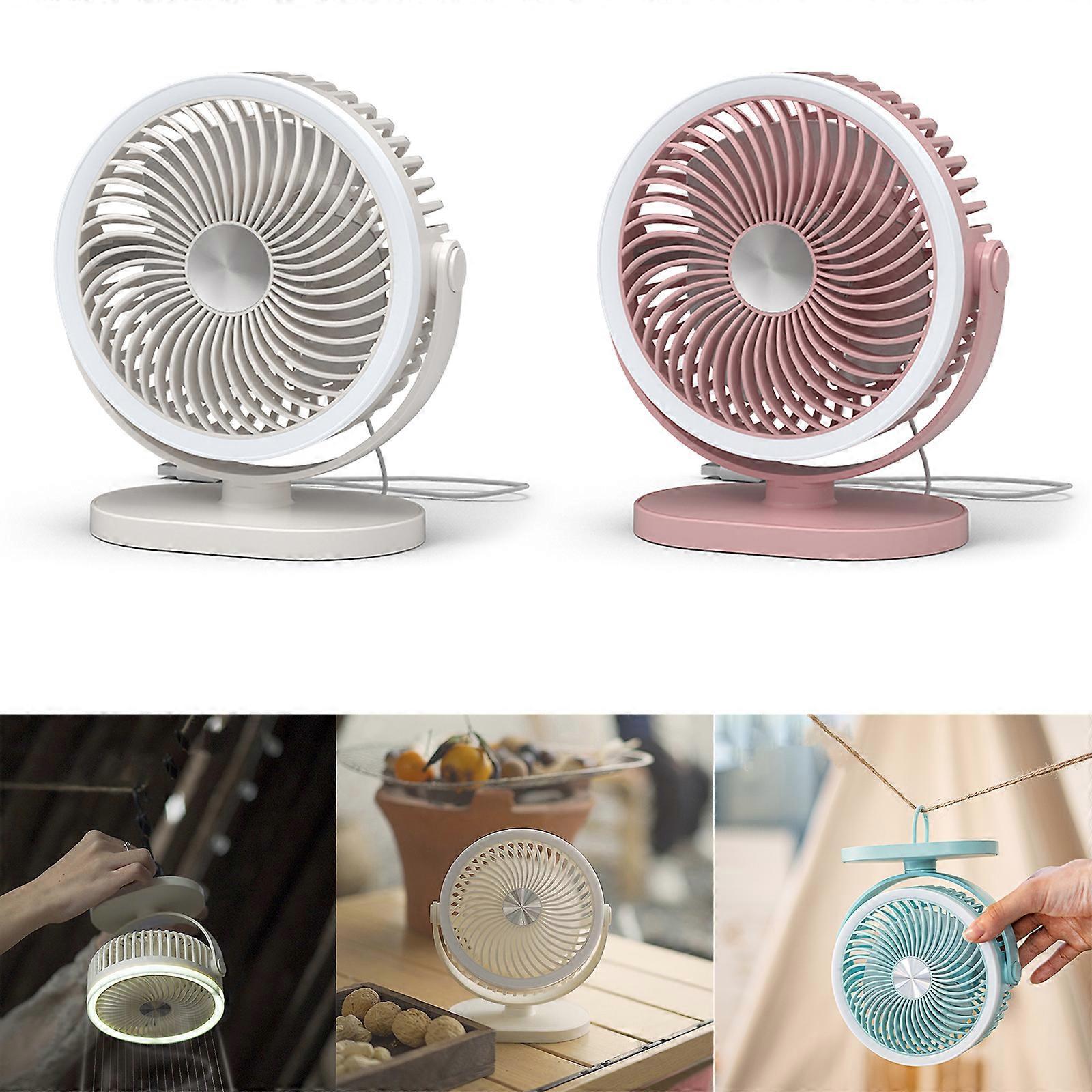 USB Fan Mini Desk Fan 2 Speed Adjustable Rotation Strong Wind Desktop ...